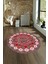 Dijital Baskılı Kaymaz Yıkanabilir Etnik Desen Yuvarlak Mutfak Salon Halısı, N-Y-Etnik-19-Kırmızı, 5