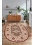 Dijital Baskılı Kaymaz Yıkanabilir Etnik Oval Yolluk Mutfak Salon Halısı, N-O-Etnik-08-Bordo, 1