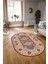 Dijital Baskılı Kaymaz Yıkanabilir Etnik Oval Yolluk Mutfak Salon Halısı, N-O-Etnik-08-Bordo, 4