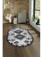 Dijital Baskılı Kaymaz Yıkanabilir Etnik Oval Yolluk Mutfak Salon Halısı, N-O-Etnik-02-Gri, 5
