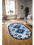 Dijital Baskılı Kaymaz Yıkanabilir Etnik Oval Yolluk Mutfak Salon Halısı, N-O-Etnik-02-Mavi, 4