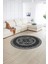 Dijital Baskılı Kaymaz Yıkanabilir Etnik Desen Yuvarlak Mutfak Salon Halısı, N-Y-Etnik-04-Gri, 3