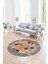 Dijital Baskılı Kaymaz Yıkanabilir Etnik Desen Yuvarlak Mutfak Salon Halısı, N-Y-Etnik-18-Renkli, 2