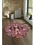 Dijital Baskılı Kaymaz Yıkanabilir Etnik Desen Yuvarlak Mutfak Salon Halısı, N-Y-Etnik-20-Pembe, 5