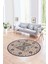 Dijital Baskılı Kaymaz Yıkanabilir Etnik Desen Yuvarlak Mutfak Salon Halısı, N-Y-Etnik-08-Lacevert, 2