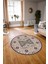 Dijital Baskılı Kaymaz Yıkanabilir Etnik Desen Yuvarlak Mutfak Salon Halısı, N-Y-Etnik-08-Lacevert, 4