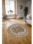 Dijital Baskılı Kaymaz Yıkanabilir Etnik Desen Yuvarlak Mutfak Salon Halısı, N-Y-Etnik-14-Kahve, 4