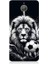 General Mobile Gm5 Plus Uyumlu Siyah Beyaz Aslan ve Futbol Topu Desenli Silikon Kılıf 1