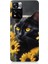Xiaomi Redmi Note 11 Pro Uyumlu Sarı Çiçekler ve Kara Kedi Desenli Silikon Kılıf 1