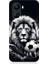 Huawei Nova 10 Se Uyumlu Siyah Beyaz Aslan ve Futbol Topu Desenli Silikon Kılıf 1