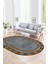 Dijital Kaymaz Yıkanabilir Çerçeveli Oval Yolluk Mutfak Salon Halısı, N-O-Çerçeveli-48-Gri, 5