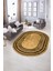 Dijital Kaymaz Yıkanabilir Çerçeveli Oval Yolluk Mutfak Salon Halısı, N-O-Çerçeveli-08-Bej, 1