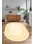 Dijital Kaymaz Yıkanabilir Çerçeveli Oval Yolluk Mutfak Salon Halısı, N-O-Çerçeveli-05-Krem, 4