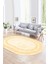Dijital Kaymaz Yıkanabilir Çerçeveli Oval Yolluk Mutfak Salon Halısı, N-O-Çerçeveli-05-Krem, 5