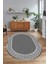 Dijital Kaymaz Yıkanabilir Çerçeveli Oval Yolluk Mutfak Salon Halısı, N-O-Çerçeveli-29-Gri, 4