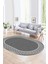 Dijital Kaymaz Yıkanabilir Çerçeveli Oval Yolluk Mutfak Salon Halısı, N-O-Çerçeveli-29-Gri, 5