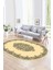 Dijital Kaymaz Yıkanabilir Çerçeveli Oval Yolluk Mutfak Salon Halısı, N-O-Çerçeveli-22-Krem, 5