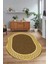 Dijital Kaymaz Yıkanabilir Çerçeveli Oval Yolluk Mutfak Salon Halısı, N-O-Çerçeveli-29-Kahve, 4