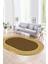 Dijital Kaymaz Yıkanabilir Çerçeveli Oval Yolluk Mutfak Salon Halısı, N-O-Çerçeveli-29-Kahve, 5