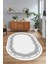 Dijital Kaymaz Yıkanabilir Çerçeveli Oval Yolluk Mutfak Salon Halısı, N-O-Çerçeveli-34-Gri, 4