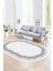 Dijital Kaymaz Yıkanabilir Çerçeveli Oval Yolluk Mutfak Salon Halısı, N-O-Çerçeveli-34-Gri, 5