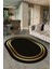Dijital Kaymaz Yıkanabilir Çerçeveli Oval Yolluk Mutfak Salon Halısı, N-O-Çerçeveli-38-Gold, 3