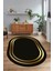 Dijital Kaymaz Yıkanabilir Çerçeveli Oval Yolluk Mutfak Salon Halısı, N-O-Çerçeveli-38-Gold, 4