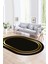 Dijital Kaymaz Yıkanabilir Çerçeveli Oval Yolluk Mutfak Salon Halısı, N-O-Çerçeveli-38-Gold, 5