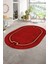 Dijital Kaymaz Yıkanabilir Çerçeveli Oval Yolluk Mutfak Salon Halısı, N-O-Çerçeveli-50-Bordo, 2