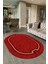 Dijital Kaymaz Yıkanabilir Çerçeveli Oval Yolluk Mutfak Salon Halısı, N-O-Çerçeveli-50-Bordo, 3