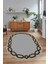 Dijital Kaymaz Yıkanabilir Çerçeveli Oval Yolluk Mutfak Salon Halısı, N-O-Çerçeveli-49-Gri, 4