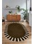 Dijital Kaymaz Yıkanabilir Çerçeveli Oval Yolluk Mutfak Salon Halısı, N-O-Çerçeveli-40-Kahve, 4