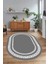 Dijital Kaymaz Yıkanabilir Çerçeveli Oval Yolluk Mutfak Salon Halısı, N-O-Çerçeveli-47-Gri, 4