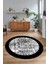 Dijital Kaymaz Yıkanabilir Çerçeveli Desen Yuvarlak Mutfak Salon Halısı, N-Y-Çerçeveli-16-Siyah, 4