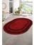 Dijital Kaymaz Yıkanabilir Çerçeveli Oval Yolluk Mutfak Salon Halısı, N-O-Çerçeveli-05-Bordo, 2