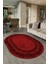 Dijital Kaymaz Yıkanabilir Çerçeveli Oval Yolluk Mutfak Salon Halısı, N-O-Çerçeveli-05-Bordo, 3