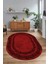 Dijital Kaymaz Yıkanabilir Çerçeveli Oval Yolluk Mutfak Salon Halısı, N-O-Çerçeveli-05-Bordo, 4