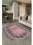 Dijital Kaymaz Yıkanabilir Çerçeveli Oval Yolluk Mutfak Salon Halısı, N-O-Çerçeveli-14-Pembe, 3
