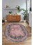 Dijital Kaymaz Yıkanabilir Çerçeveli Oval Yolluk Mutfak Salon Halısı, N-O-Çerçeveli-14-Pembe, 4