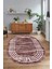 Dijital Kaymaz Yıkanabilir Çerçeveli Oval Yolluk Mutfak Salon Halısı, N-O-Çerçeveli-42-Bordo, 4