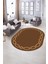 Dijital Kaymaz Yıkanabilir Çerçeveli Oval Yolluk Mutfak Salon Halısı, N-O-Çerçeveli-49-Kahve, 1