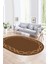 Dijital Kaymaz Yıkanabilir Çerçeveli Oval Yolluk Mutfak Salon Halısı, N-O-Çerçeveli-49-Kahve, 5
