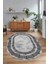 Dijital Kaymaz Yıkanabilir Çerçeveli Oval Yolluk Mutfak Salon Halısı, N-O-Çerçeveli-05-Gri, 4