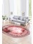 Dijital Kaymaz Yıkanabilir Çerçeveli Oval Yolluk Mutfak Salon Halısı, N-O-Çerçeveli-25-Pembe, 5