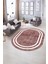Dijital Kaymaz Yıkanabilir Çerçeveli Oval Yolluk Mutfak Salon Halısı, N-O-Çerçeveli-30-Bordo, 1