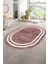 Dijital Kaymaz Yıkanabilir Çerçeveli Oval Yolluk Mutfak Salon Halısı, N-O-Çerçeveli-30-Bordo, 2