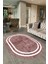 Dijital Kaymaz Yıkanabilir Çerçeveli Oval Yolluk Mutfak Salon Halısı, N-O-Çerçeveli-30-Bordo, 3