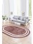 Dijital Kaymaz Yıkanabilir Çerçeveli Oval Yolluk Mutfak Salon Halısı, N-O-Çerçeveli-30-Bordo, 5
