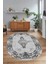 Dijital Kaymaz Yıkanabilir Çerçeveli Oval Yolluk Mutfak Salon Halısı, N-O-Çerçeveli-19-Gri, 4