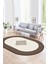 Dijital Kaymaz Yıkanabilir Çerçeveli Oval Yolluk Mutfak Salon Halısı, N-O-Çerçeveli-01-Kahve, 5